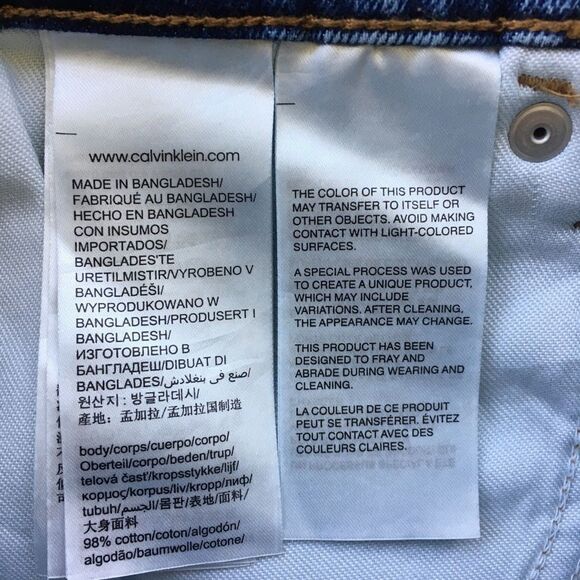 Calvin KLEIN High Waisted Denim Jean Shorts Blue 30 - Picture 3 of 4